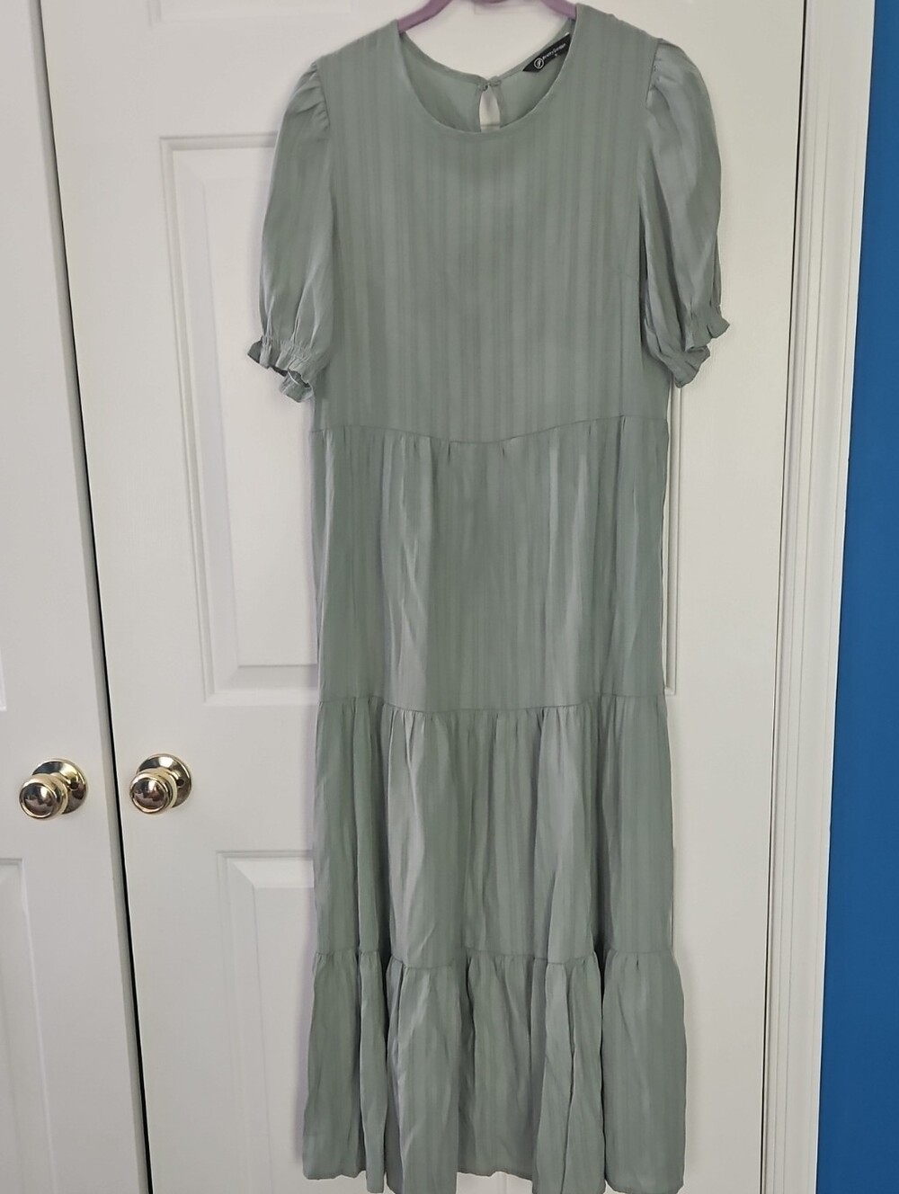 PrettyGarden Tiered Midi Dress in Light Sage